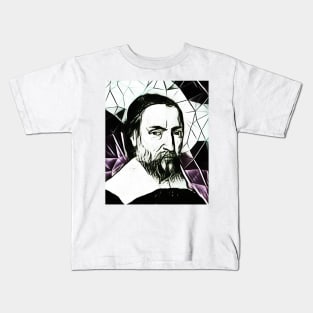 Nicolas Claude Fabri de Peiresc Black and White Portrait | Nicolas Claude Fabri de Peiresc Artwork Kids T-Shirt